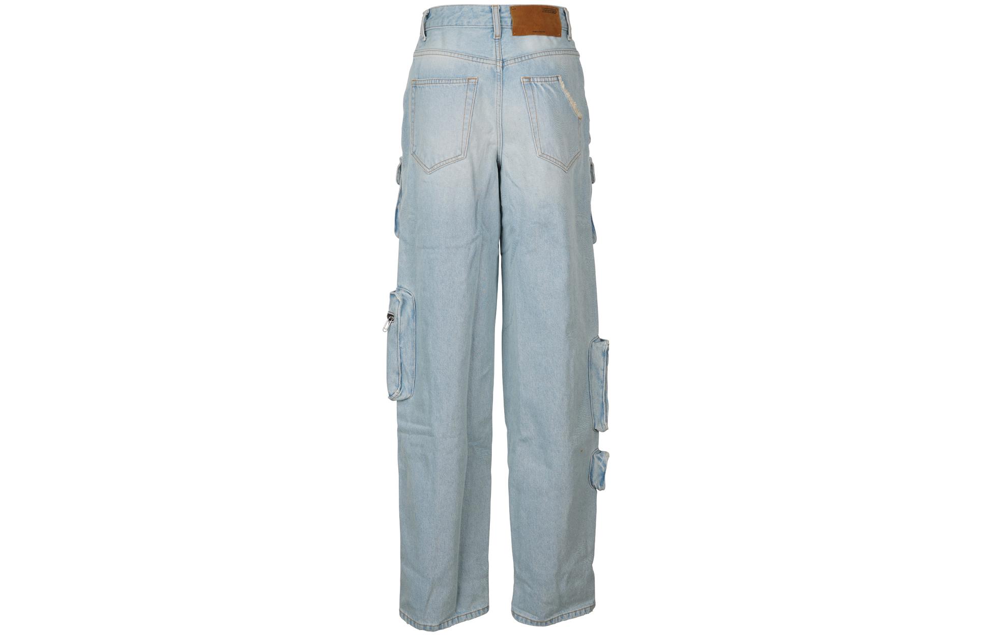 Lookbook (W) OFF-WHITE FW22 水洗寬管牛仔褲 淺藍色 寬鬆版型 OWYB012F22DEN0014000