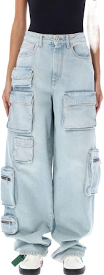 (W) OFF-WHITE FW22 水洗寬管牛仔褲 淺藍色 寬鬆版型 OWYB012F22DEN0014000 Shop (W) OFF-WHITE FW22 水洗寬管牛仔褲 淺藍色 寬鬆版型 OWYB012F22DEN0014000