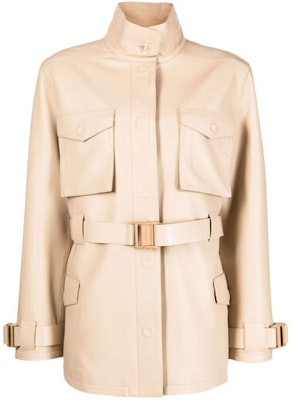 (W) Chaqueta Beige Suelta con Cinturón y Cuello Alto OFF-WHITE FW22 Mujer. OWJA058S22LEA0016200 Order (W) Chaqueta Beige Suelta con Cinturón y Cuello Alto OFF-WHITE FW22 Mujer. OWJA058S22LEA0016200