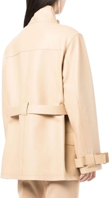 (W) Chaqueta Beige Suelta con Cinturón y Cuello Alto OFF-WHITE FW22 Mujer. OWJA058S22LEA0016200 Shop (W) Chaqueta Beige Suelta con Cinturón y Cuello Alto OFF-WHITE FW22 Mujer. OWJA058S22LEA0016200