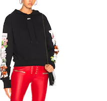 (Women) OFF-WHITE FW22 Floral Print Hoodie Black Regular Fit OWBB016R180030091088 (Women) OFF-WHITE FW22 Floral Print Hoodie Black Regular Fit OWBB016R180030091088
