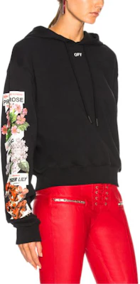 (Women) OFF-WHITE FW22 Floral Print Hoodie Black Regular Fit OWBB016R180030091088 Purchase (Women) OFF-WHITE FW22 Floral Print Hoodie Black Regular Fit OWBB016R180030091088