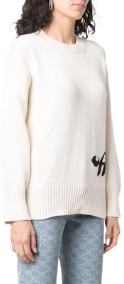 (W) OFF-WHITE FW22 Sweater Cetak Huruf Crewneck Krim. OWHE075S22KNI0010310 Shop (W) OFF-WHITE FW22 Sweater Cetak Huruf Crewneck Krim. OWHE075S22KNI0010310