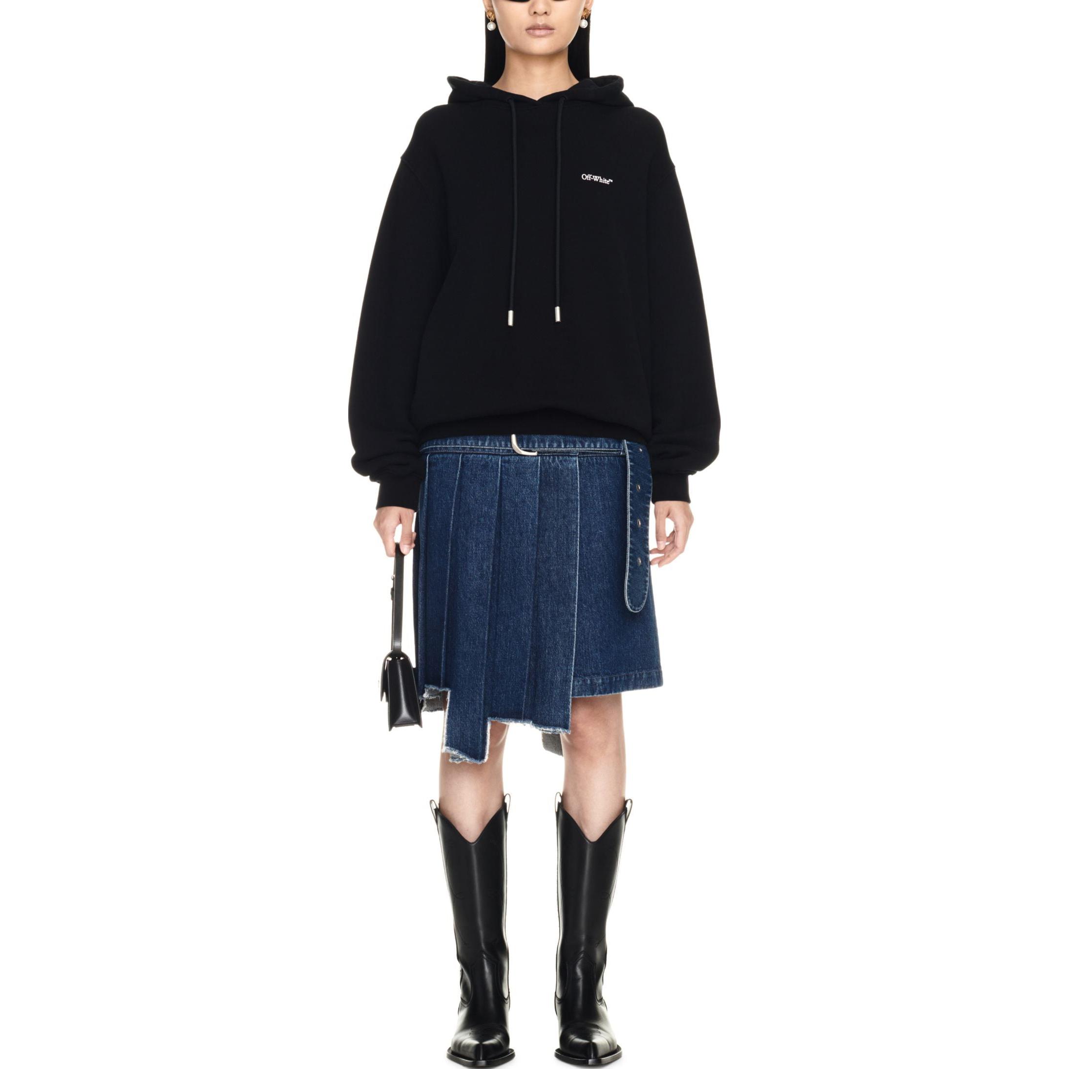 (Women) OFF-WHITE FW23 Floral Print Hoodie Black  Regular Fit Sweatshirt OWBB035S24FLE0011084 圖 3