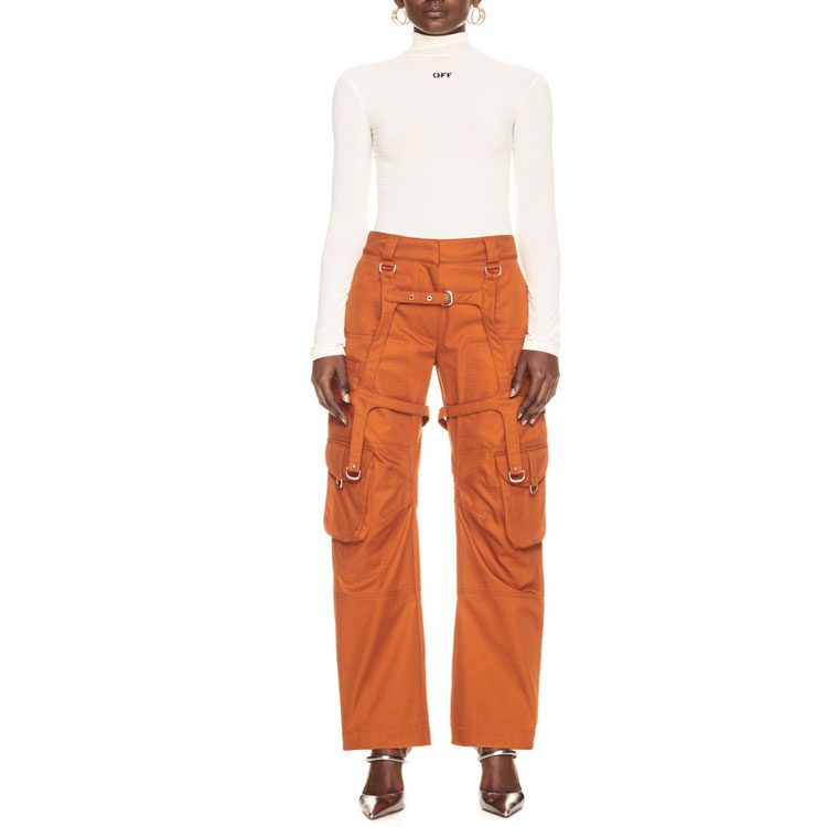 Lookbook (W) OFF-WHITE FW23 白色修身高领刺绣标志针织毛衣 OWAD122F23JER0010410