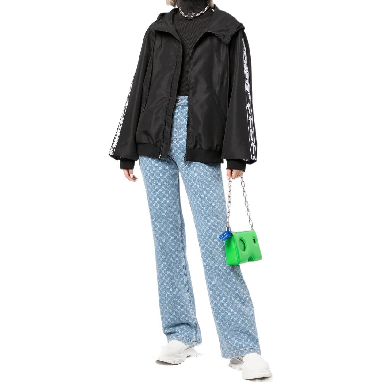 (Women) OFF-WHITE Geometric Print Zip-Up Hoodie Jacket Regular Fit  Black OMVC008C99FAB0011001 圖 3