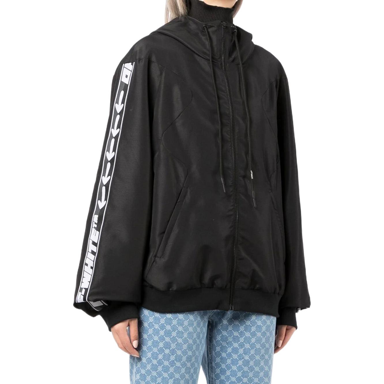 (Women) OFF-WHITE Geometric Print Zip-Up Hoodie Jacket Regular Fit  Black OMVC008C99FAB0011001 圖 5