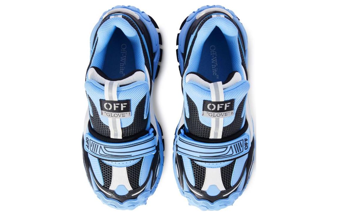 Shop OFF-WHITE 厚底運動減震耐磨低幫老爹鞋 女款 藍黑手套