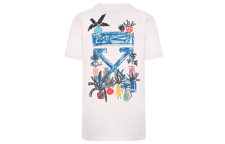 (Women) OFF-WHITE Graft Arrows White Round Neck Cotton T-shirt OWAA049E19B070630130