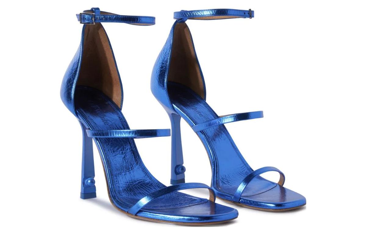 (W) Off-White High-Heeled Buckle One-Strap Sandals 'Blue' 圖 2