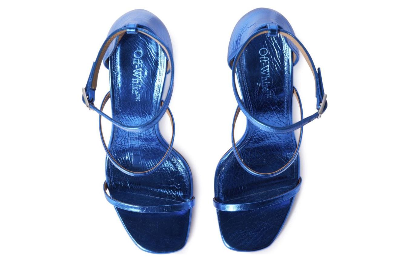 (W) Off-White High-Heeled Buckle One-Strap Sandals 'Blue' 圖 4