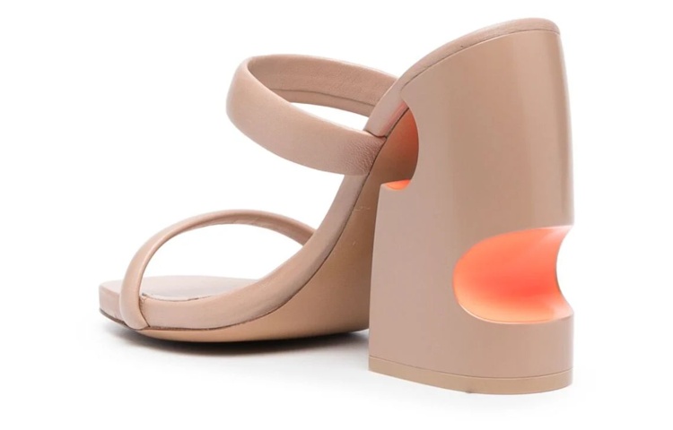 (W) Off-White High-Heeled Hollow Out Fashion Sandal 'Beige' 圖 3