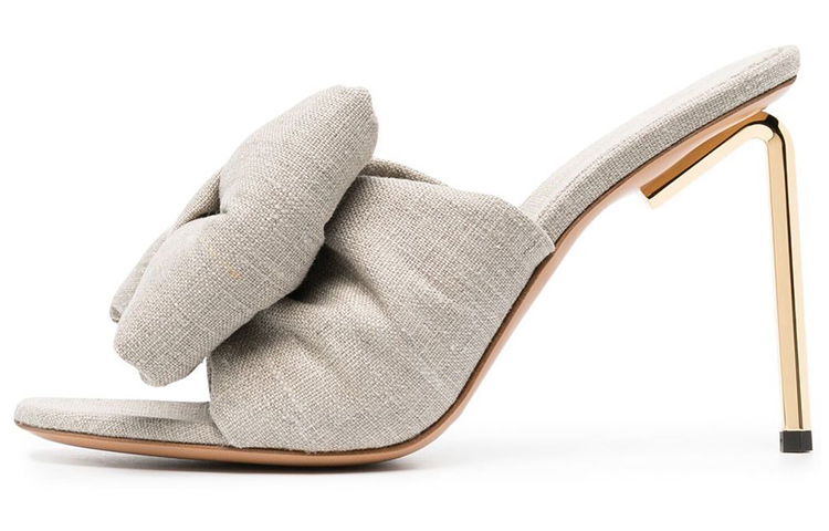 (W) Off-White High-Heeled Sandal 'Grey Bow'