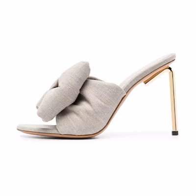 (W) Off-White High-Heeled Sandal 'Grey Bow'