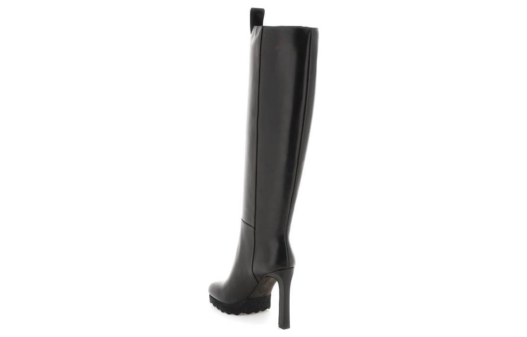 Shop (W) Botas Altas Off-White 'Cuero Negro' OWIE025F22LEA0011010