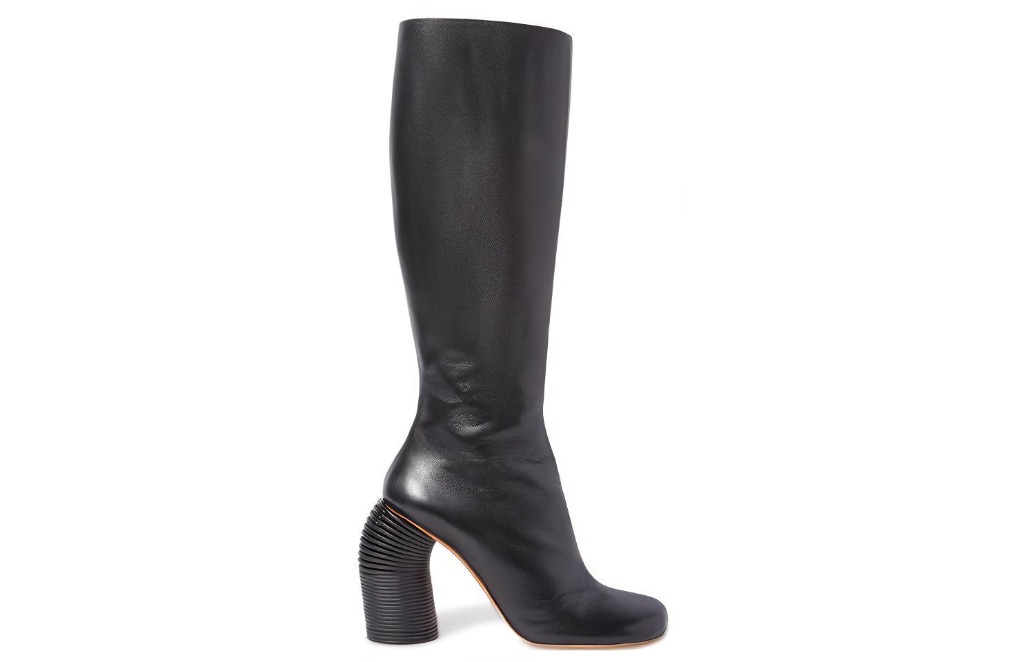 Order (W) Botas Altas Off-White 'Cuero Negro con Cremallera' OWIE037S23LEA0011010