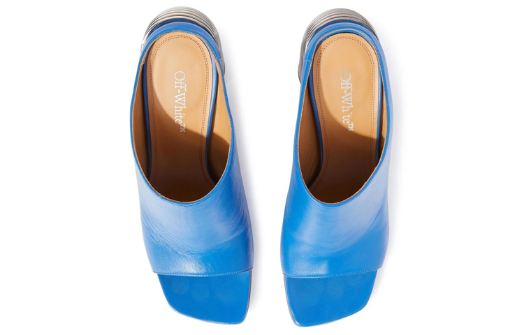 Shop (W) Off-White 高跟凉鞋 '蓝色' OWIH048S23LEA0014520