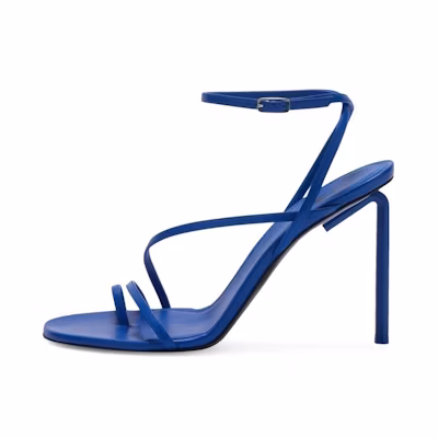 (W) Off-White High Heel Sandals 'Elegant Blue Strap'