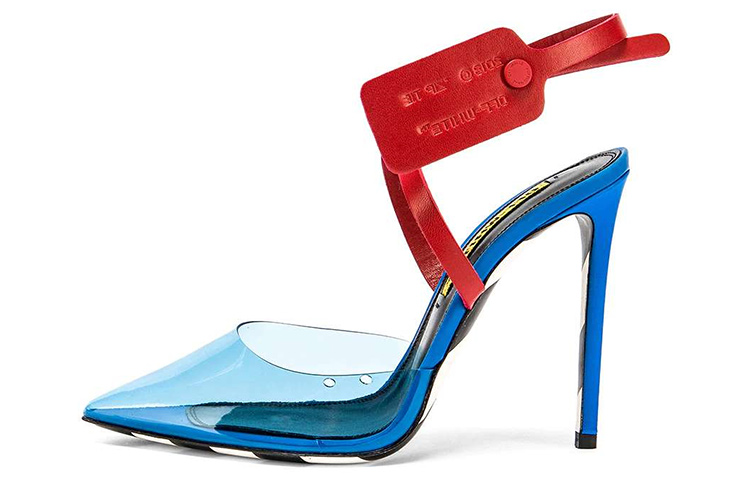 (W) Off-White High Heel Slide 'Fashion Transparent Blue Red'