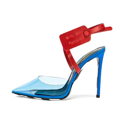 (W) Off-White High Heel Slide 'Fashion Transparent Blue Red'