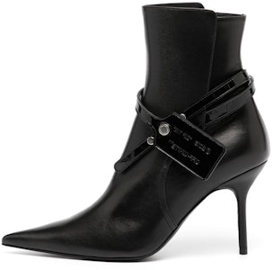 (W) オフホワイト レザーハイカットブーツ (ブラック) OWID016F22LEA0022101 Buy (W) オフホワイト レザーハイカットブーツ (ブラック) OWID016F22LEA0022101