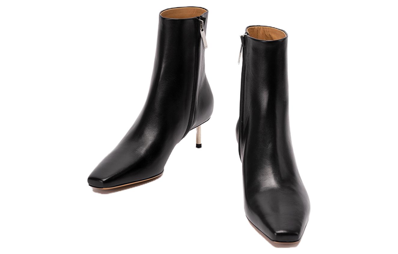 (W) Off-White Leather Ankle Boots 'Black Warmth' 圖 2