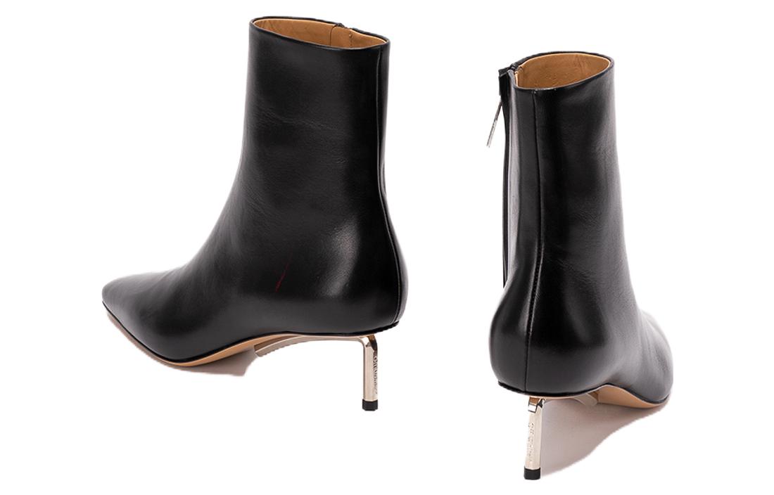 (W) Off-White Leather Ankle Boots 'Black Warmth' 圖 3
