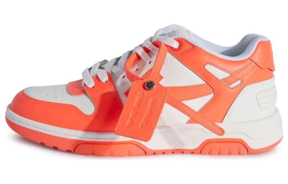 (W) Off-White Leather Low-Top Sneakers 'White Orange'