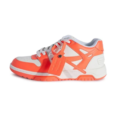 (W) Off-White Leather Low-Top Sneakers 'White Orange'
