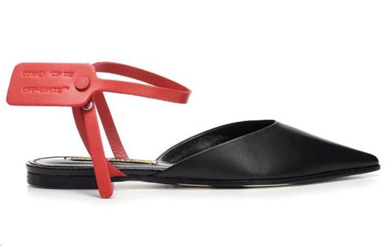 (W) Off-White Leather Slide 'Black Red' 圖 2