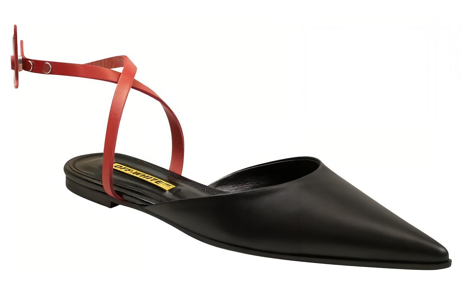 (W) Off-White Leather Slide 'Black Red' 圖 3