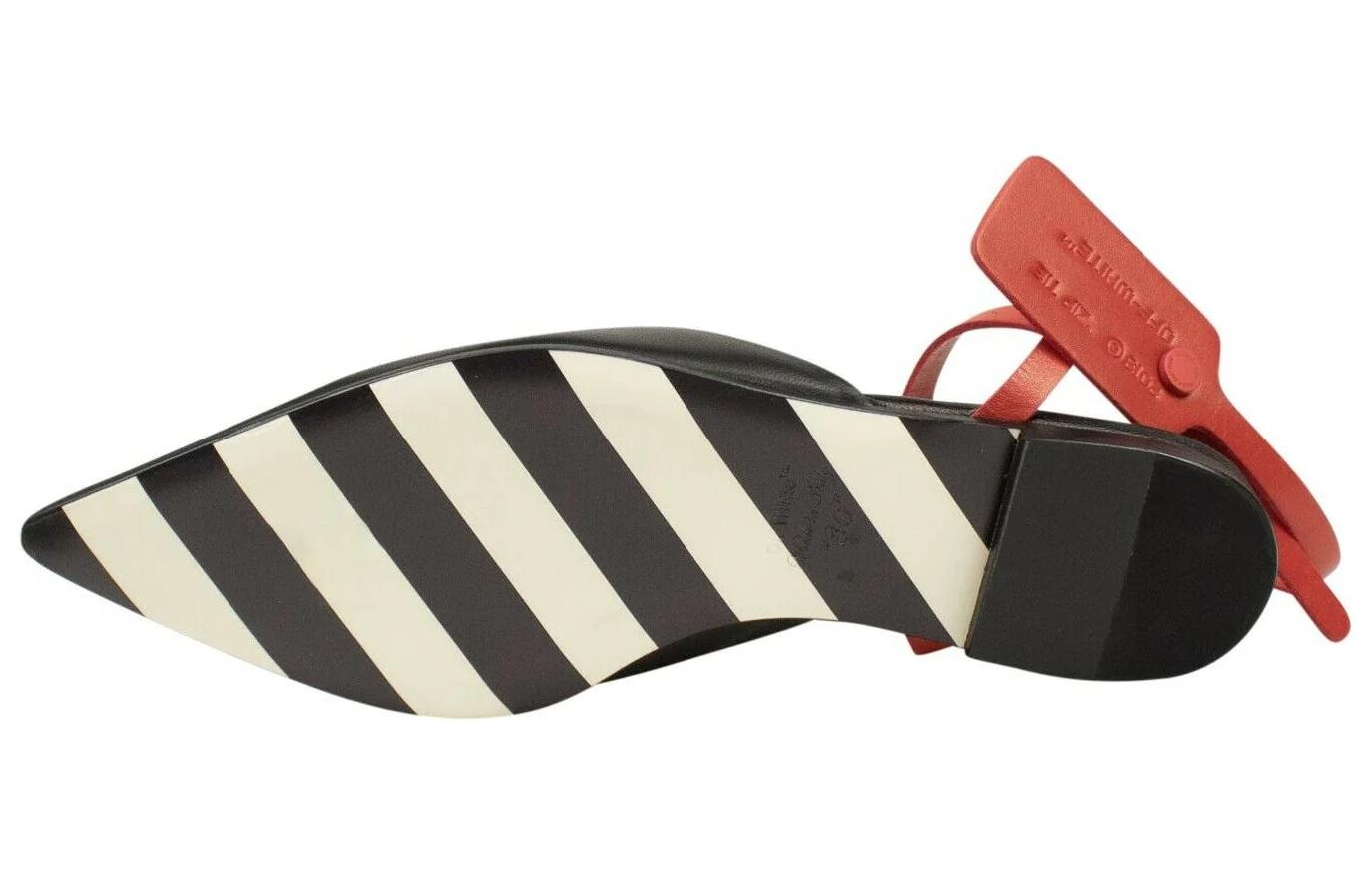 (W) Off-White Leather Slide 'Black Red' 圖 5