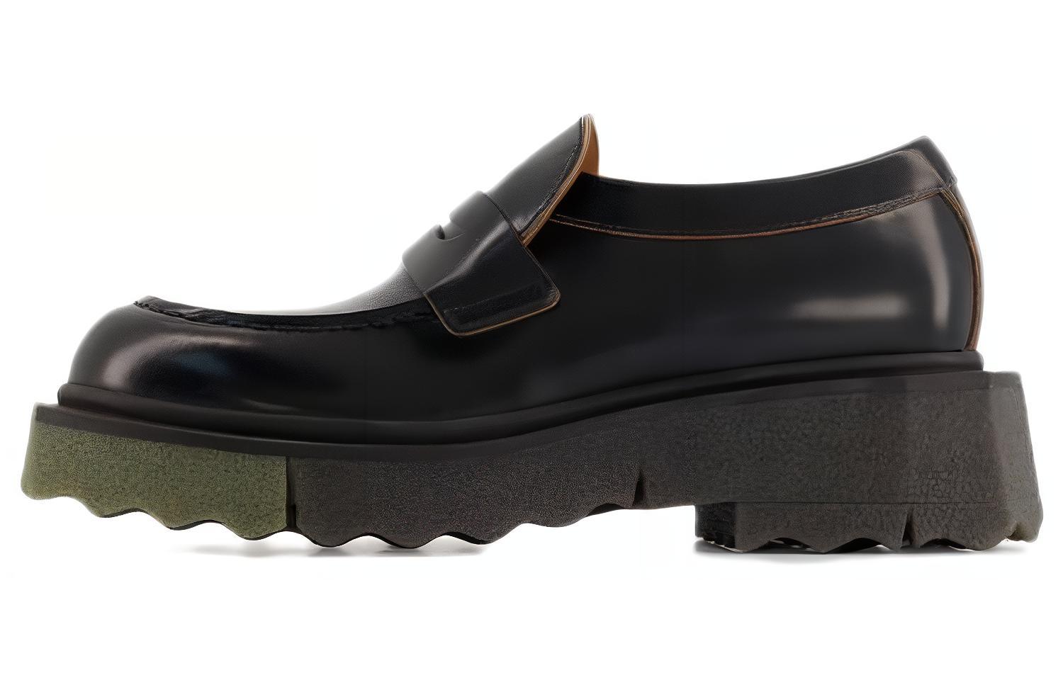 Buy (W) Off-White Slip-On Kulit Persegi 'Hitam' OWIG002C99LEA0011056