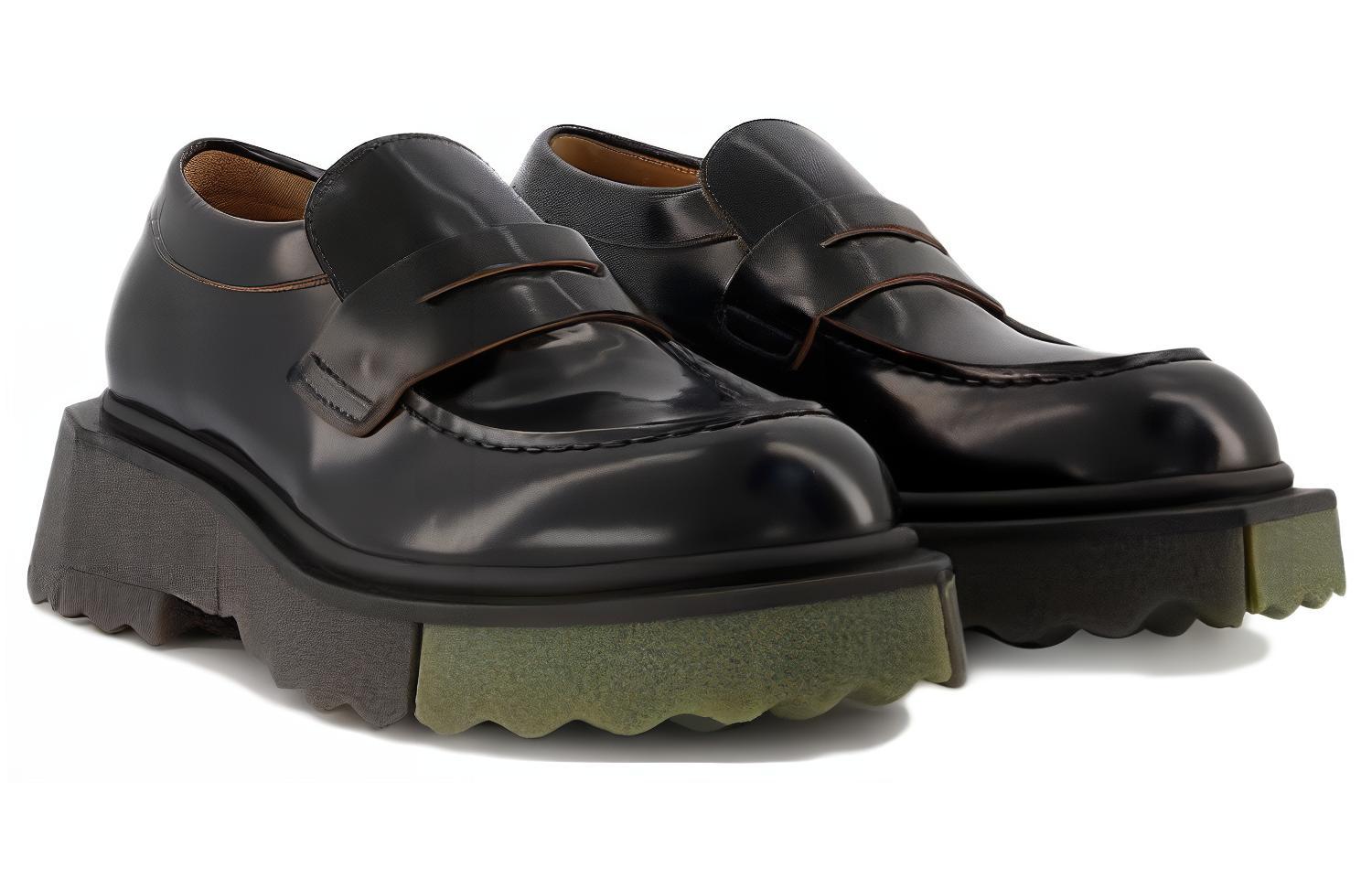 Order (W) Off-White Slip-On Kulit Persegi 'Hitam' OWIG002C99LEA0011056