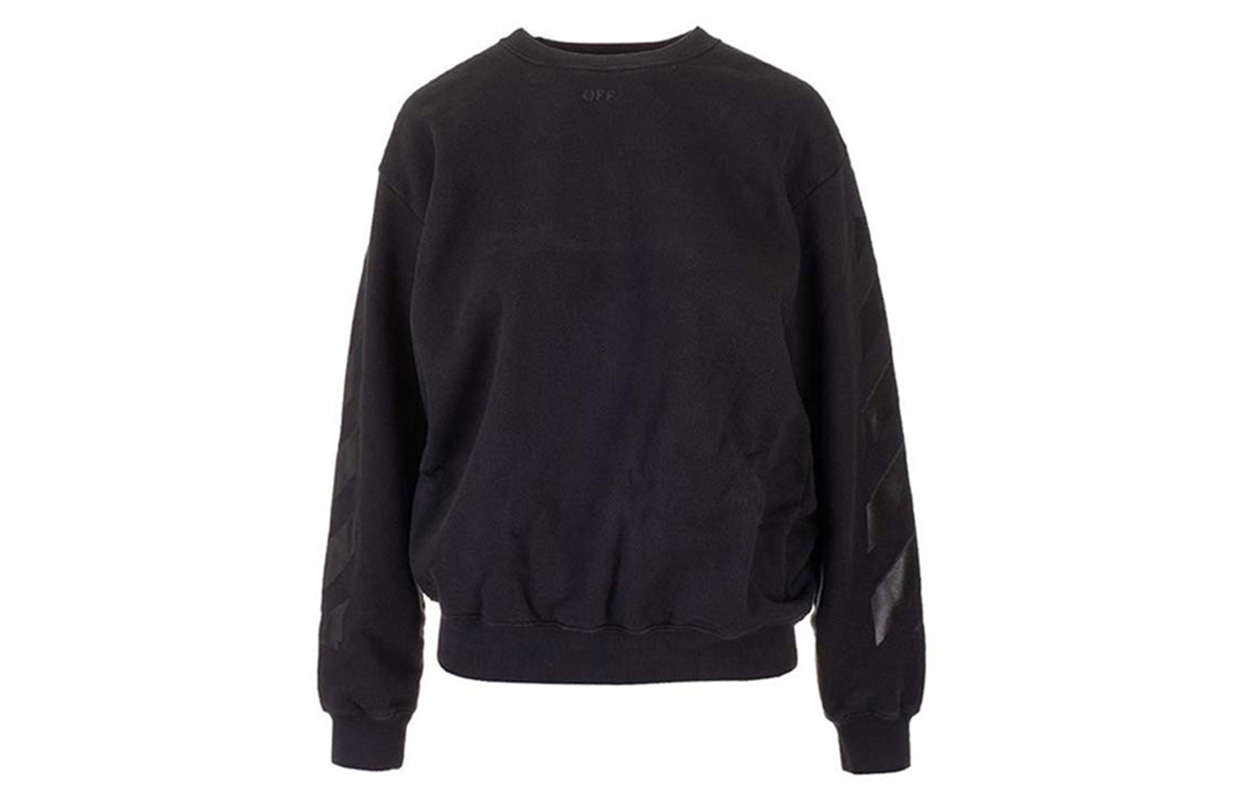 (Women) OFF-WHITE Logo Cotton Pullover Sweatshirt Oversized Fit Women’s Black OMBA046E19F30096-1010