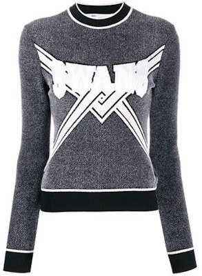 (W) OFF-WHITE Logo Sulaman Slim Fit Crewneck Sweater Wanita Kelabu OWHE013E19B700731002 Buy (W) OFF-WHITE Logo Sulaman Slim Fit Crewneck Sweater Wanita Kelabu OWHE013E19B700731002