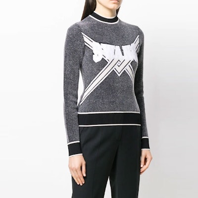 (W) OFF-WHITE Logo Sulaman Slim Fit Crewneck Sweater Wanita Kelabu OWHE013E19B700731002 Shop (W) OFF-WHITE Logo Sulaman Slim Fit Crewneck Sweater Wanita Kelabu OWHE013E19B700731002
