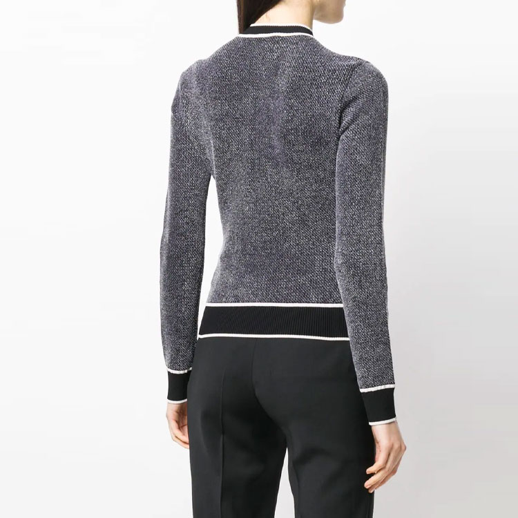 Purchase (W) OFF-WHITE Logo Sulaman Slim Fit Crewneck Sweater Wanita Kelabu OWHE013E19B700731002