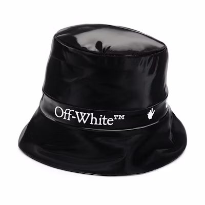 (Women) OFF-WHITE Logo Fisherman Hat Black OWLB013F20FAB0011001