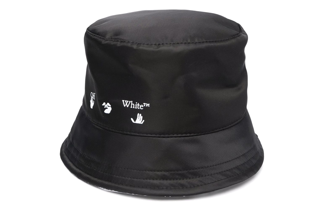 (Women) OFF-WHITE Logo Nylon Bucket Hat Black OWLB021F21FAB0021001