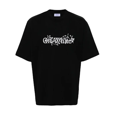 (Women) OFF-WHITE Logo Print Oversized Black Short Sleeve Drop Shoulder Tee OMAA120F24JER00B1001
