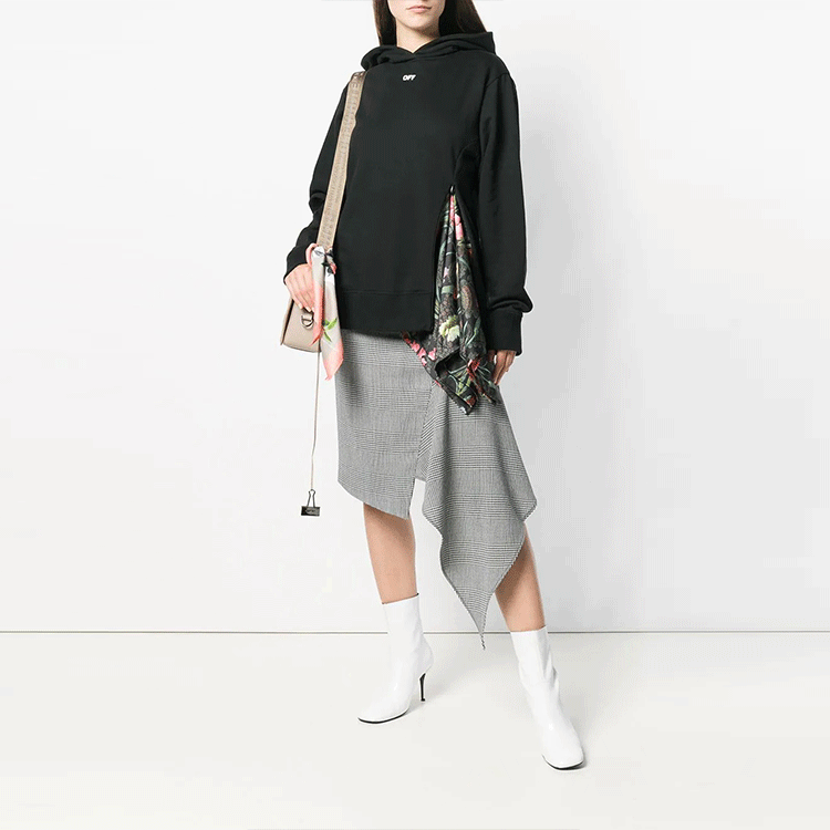 (Women) OFF-WHITE Logo Print Pullover Hoodie Regular Fit Black OWBB026E180030851001 圖 3