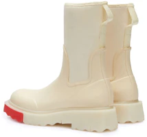 Shop OFF-WHITE 橡膠 高筒厚底 短靴 女款 淺米色