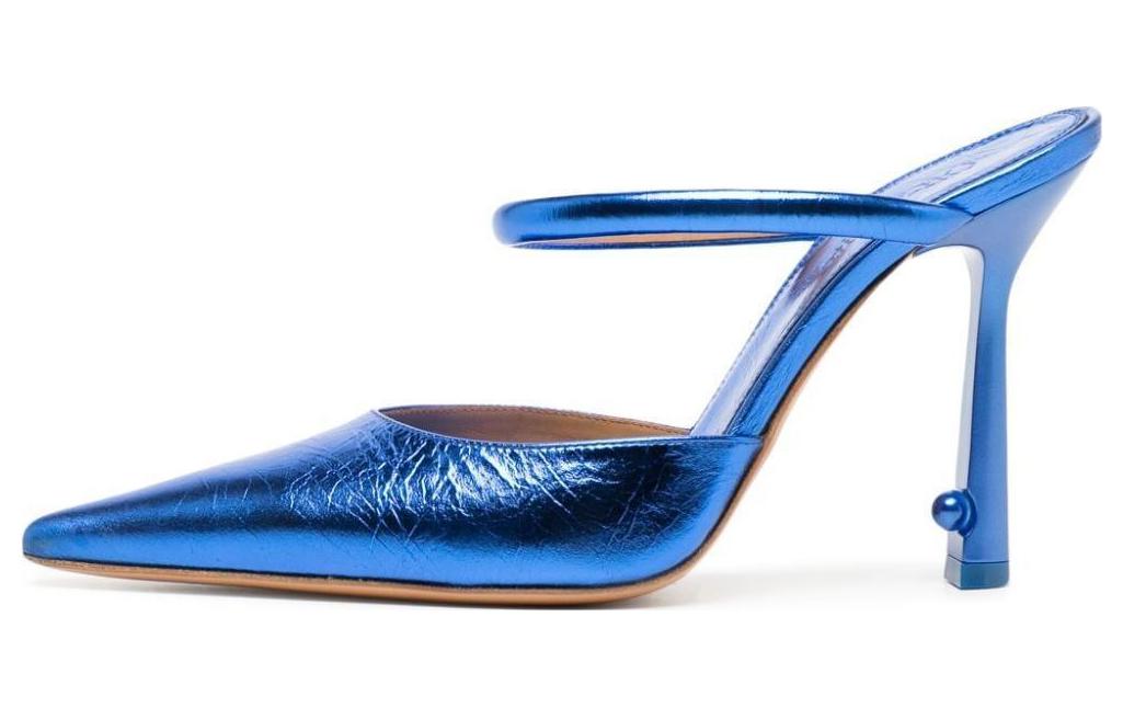 (W) Off-White Lollipop Metal Mule Blue