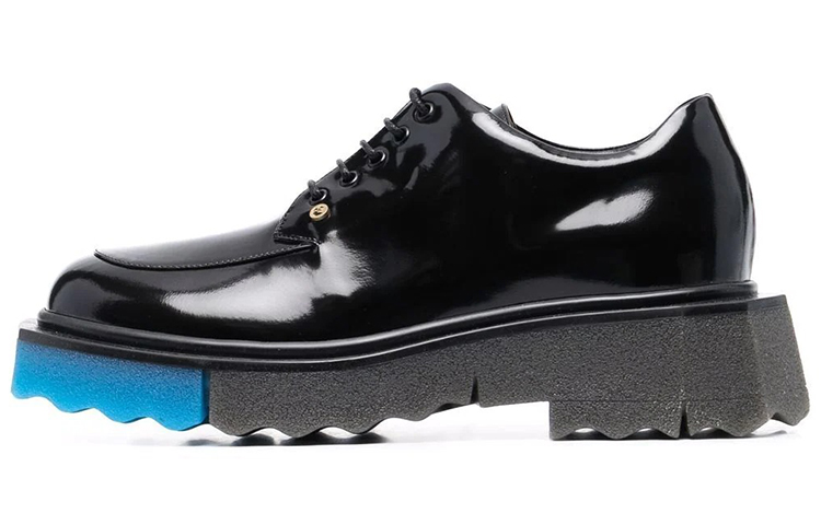 (W) Off-White Low-Top 'Black Blue'