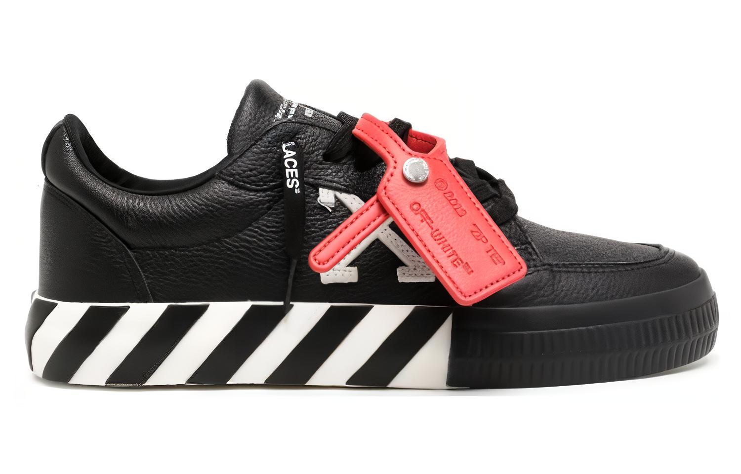 (W) Off-White Low-Top Sneakers 'Black Leather' 圖 2