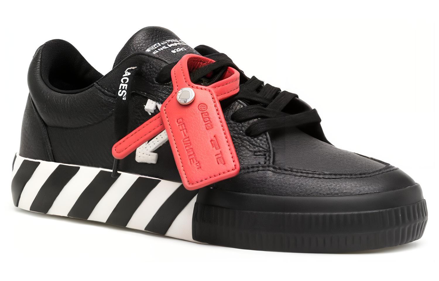 (W) Off-White Low-Top Sneakers 'Black Leather' 圖 3