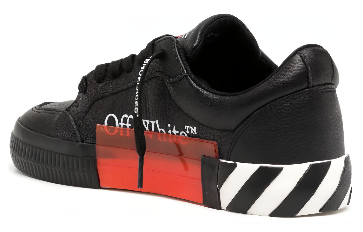 (W) Off-White Low-Top Sneakers 'Black Leather' 圖 4