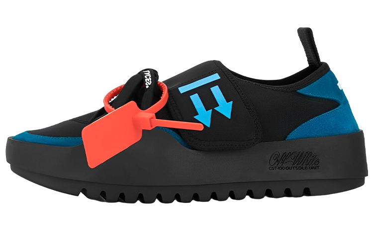 (W) Off-White Low 'Black Blue Velcro'