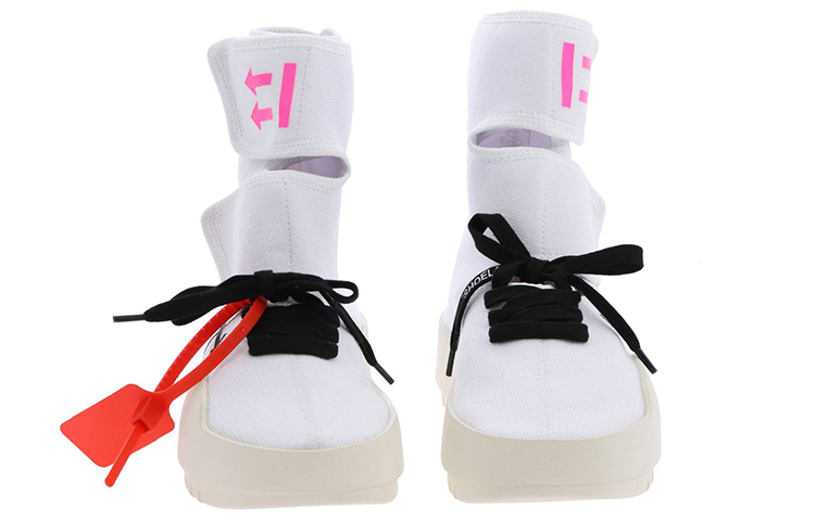 (W) Off-White Moto Wrap Sneakers 'White Neon Fuchsia' 圖 4